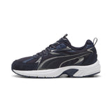 Puma milenio tech suede sneakers in new navy and aged silver - Side View 01