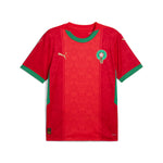 PUMA Morocco 2025 home jersey in red and archive green - Front View
