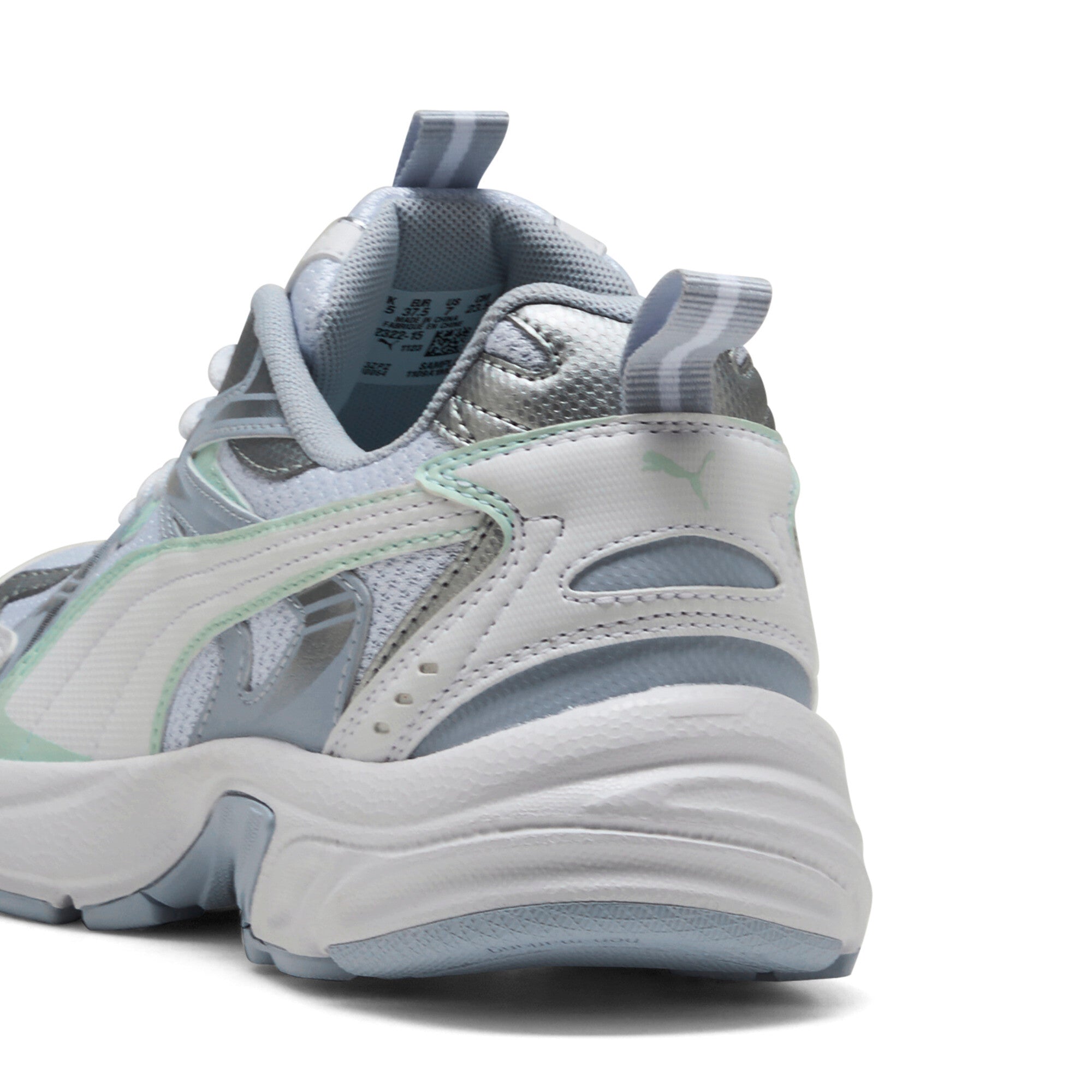 Puma milenio tech sneakers in white and peaceful blue - Back View