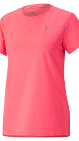 Puma favourite short sleeve women's running tee in black - Front View
