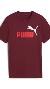 PUMA ESSENTIALS colour no.1 logo tee in ruby shimmer - ruby shimmer