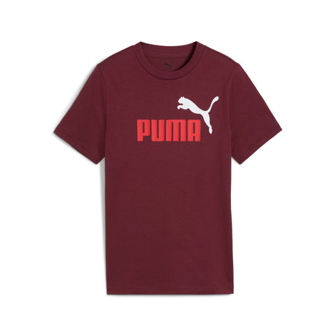 PUMA ESSENTIALS colour no.1 logo tee in ruby shimmer