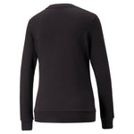 Puma essentials+ metallic logo crew neck sweatshirt women in black - Back View