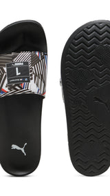 Puma swimming BMW M motorsport leadcat 2.0 graphic slides in black - Side View 01