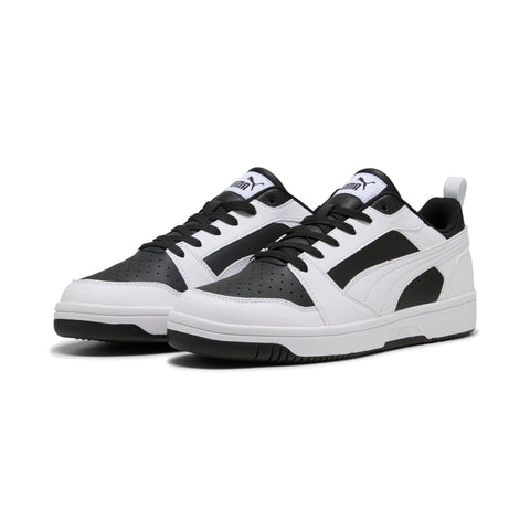 PUMA rebound v6 low sneakers in black and white