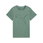 Puma tad essentials heather logo tee in green moon heather - Front View