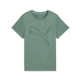 Puma tad essentials heather logo tee in green moon heather - Front View