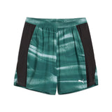 Puma VELOCITY all-over print 7" running shorts in green moon - Front View