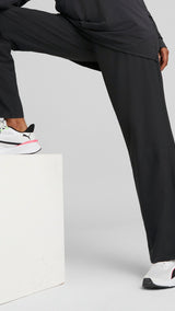 Puma modest activewear wide leg training pants in black - Model Shot 01
