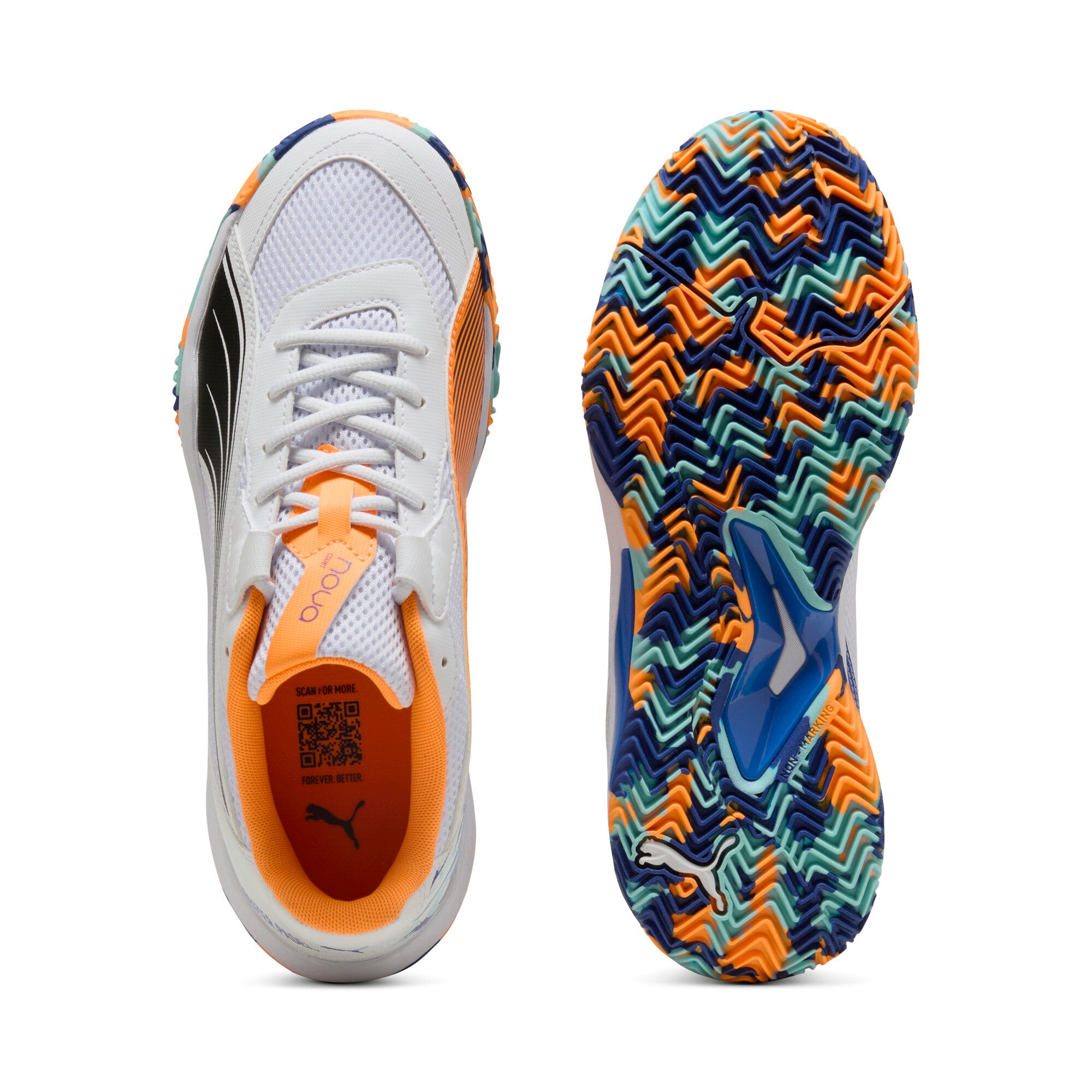 Puma nova court padel shoes in white - Side View 02