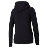 Puma essentials logo hoodie women in black - Back View