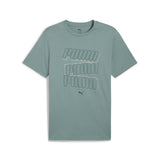 Puma essentials logo lab tee in green moon - Front View
