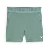 Puma lace high-waisted 5" short tights in green moon - Front View