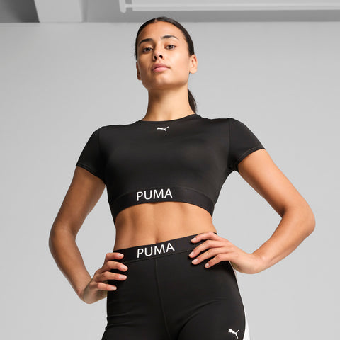 PUMA strong crop tee in black