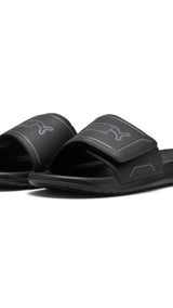 Puma royalcat comfort 2 slides in black and cool dark gray - Front View