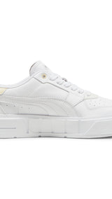 Puma cali court leather sneakers in white and creamy vanilla - Side View 03