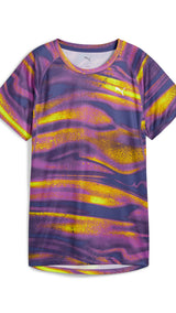Puma VELOCITY all-over-print running tee in wild berry - Front View