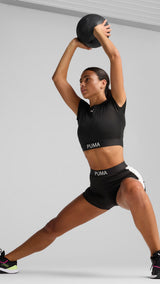 Puma strong crop tee in black - Model Shot 03