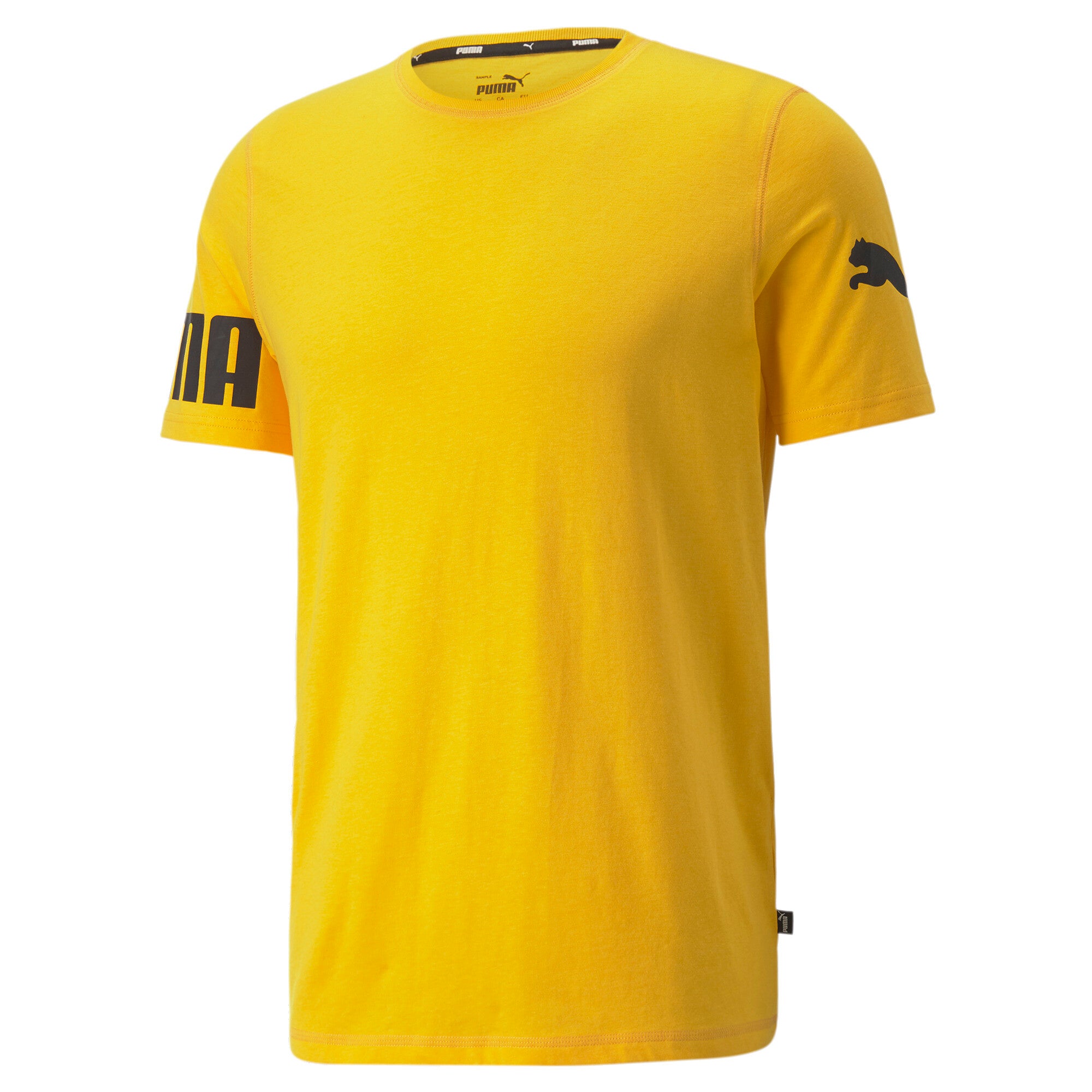Puma power short sleeve cat tee in black - Front View