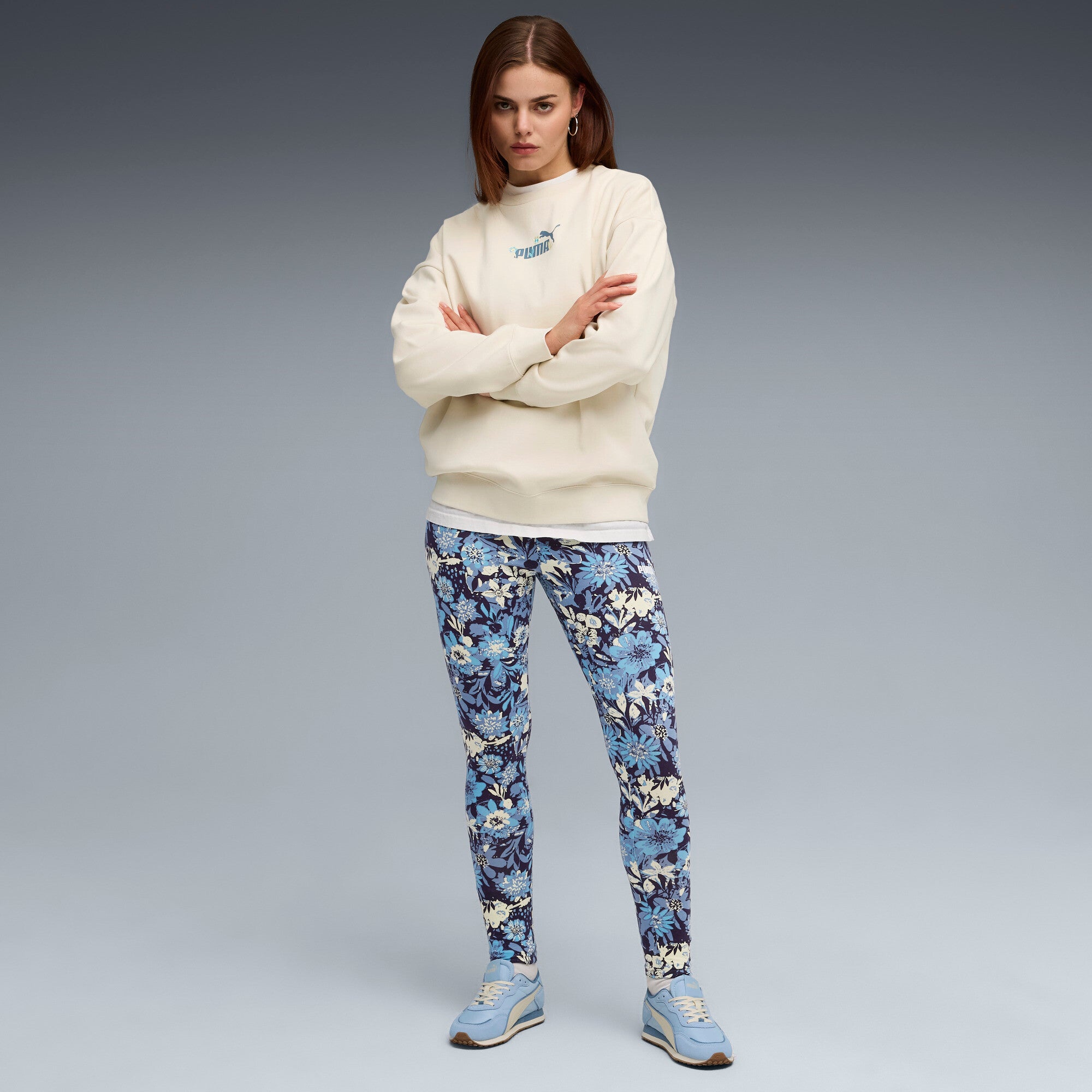 PUMA ESSENTIALS nature 2.0 leggings - cool blue