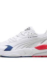 Puma BMW M motorsport vis2k in white and cool cobalt - Side View 01
