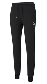 Puma classics cuffed sweatpants in black - Front View