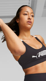 Puma fit mid impact training bra in black - Model Shot 01