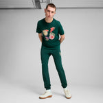Puma sports legacy front graphic tee in dark myrtle - Model Shot 03