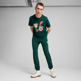 Puma sports legacy front graphic tee in dark myrtle - Model Shot 03