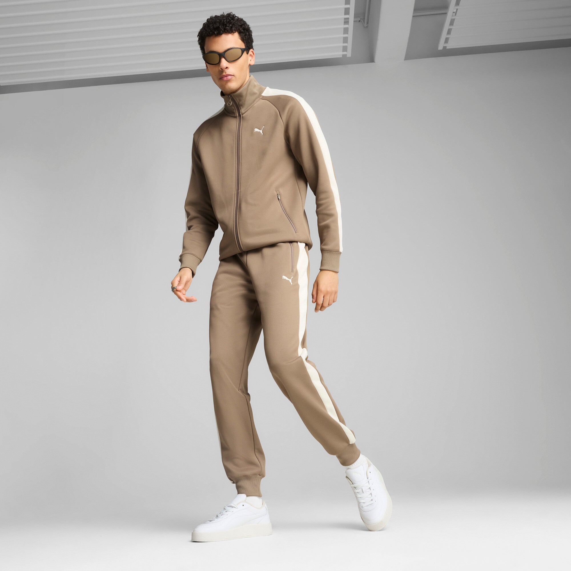Puma T7 always on track pants in totally taupe - Model Shot 03