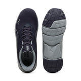 Puma Flexfocus lite modern woven running shoes in navy blue and cool mid gray - Side View 02