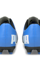 Puma football tacto fg/ag boots in blue - Back View