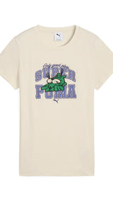 Puma super puma graphics tee in alpine snow - Front View
