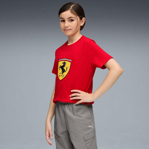 PUMA Scuderia Ferrari sportswear coloured big shield tee in rosso corsa