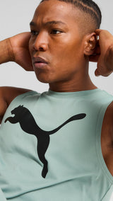 Puma tad essentials sleeveless tank in green moon - Model Shot 02