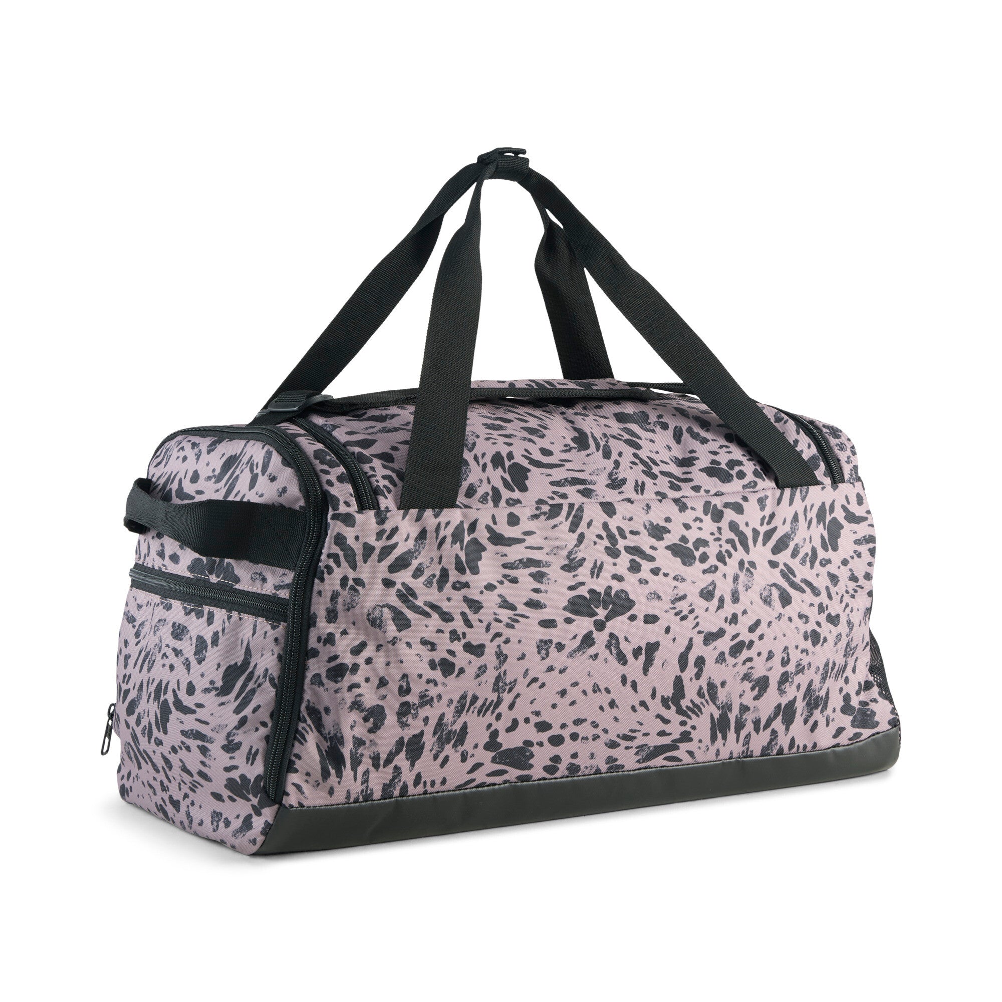 PUMA challenger all-over print 35L small sports bag in sandstone — back view
