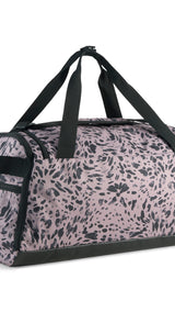 PUMA challenger all-over print 35L small sports bag in sandstone — back view