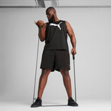 PUMA TAD ESSENTIALS sleeveless tank men in black — model shot 3