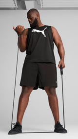 PUMA TAD ESSENTIALS sleeveless tank men in black — model shot 3