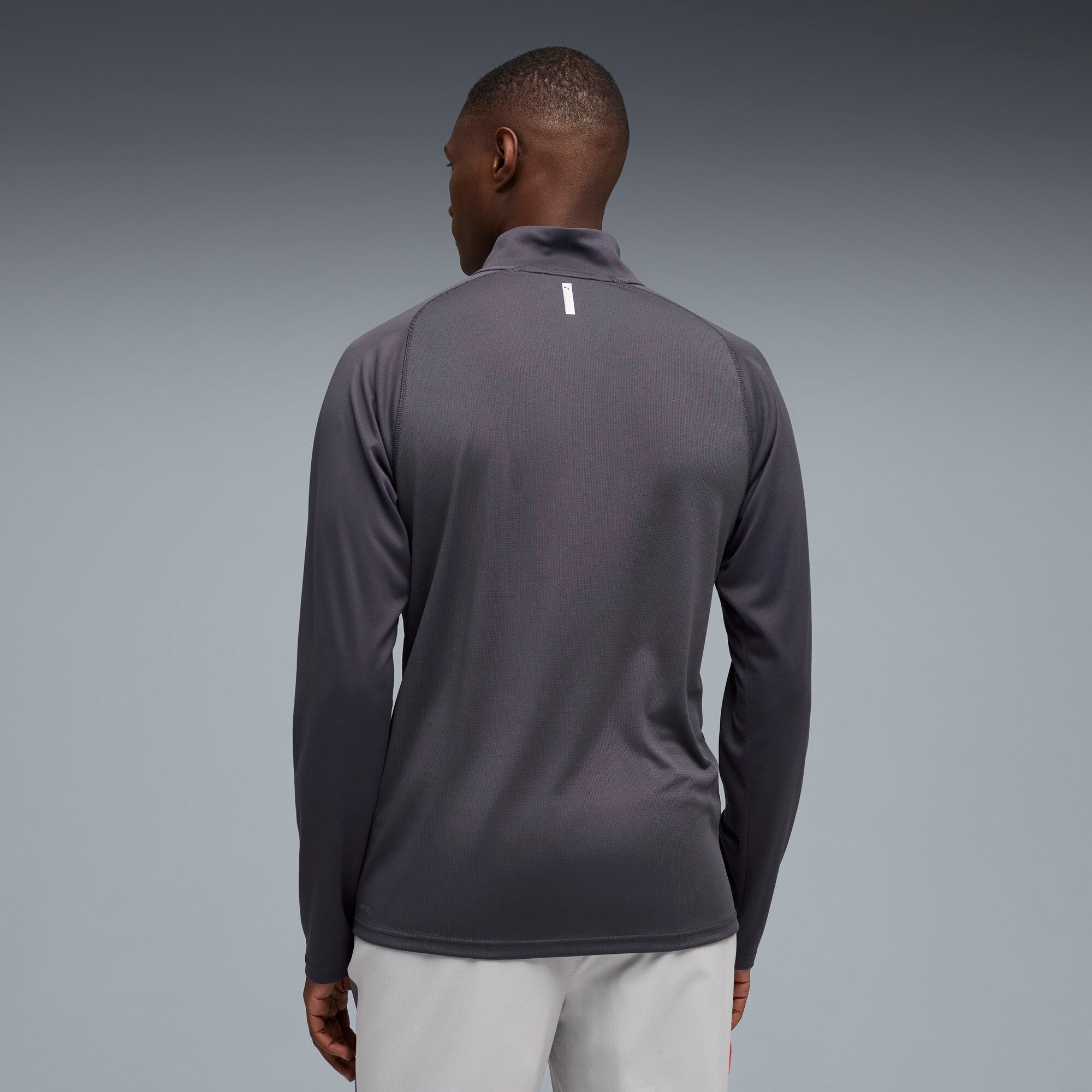 PUMA PWRTRAIN quarter-zip training tee men in galactic gray — model shot 2