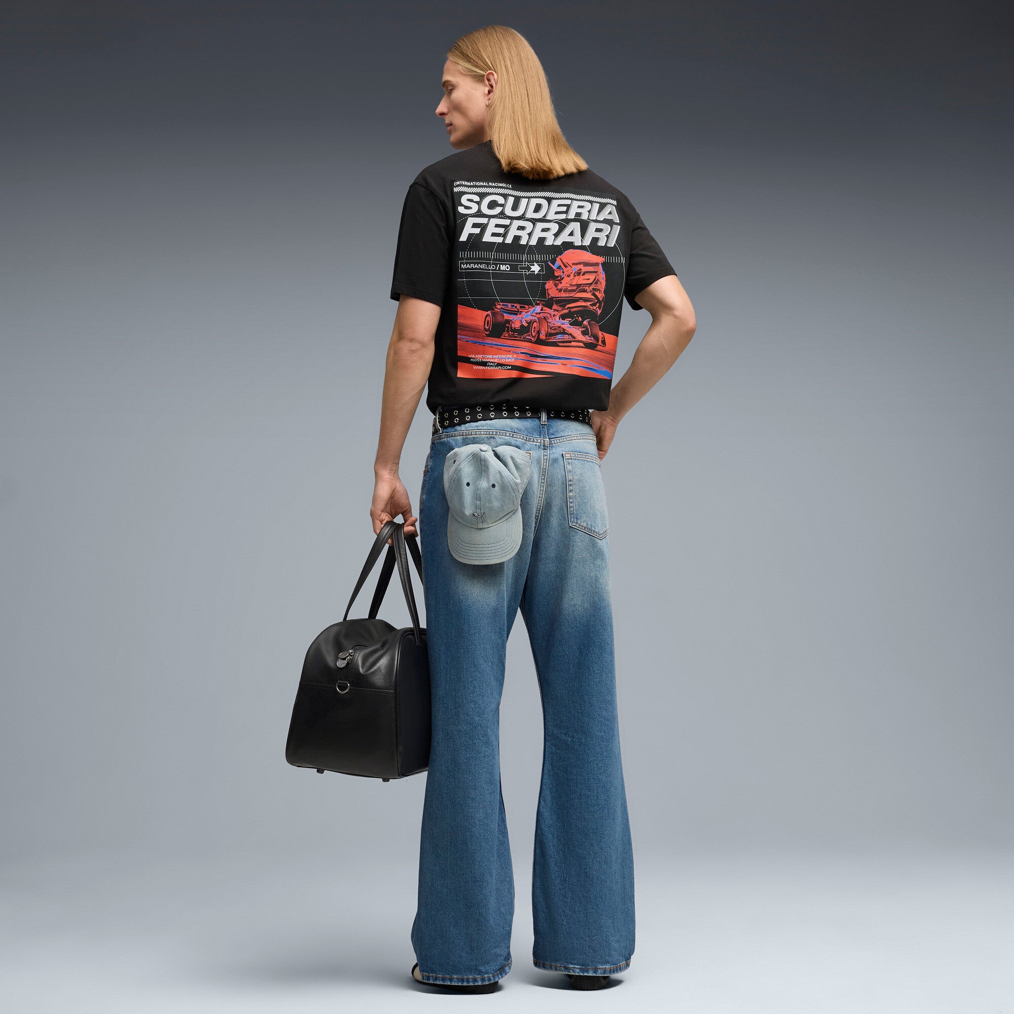 PUMA scuderia ferrari speed tee men in black — model shot 3