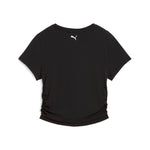 Puma tropical graphic fashion crop tee in black - Back View