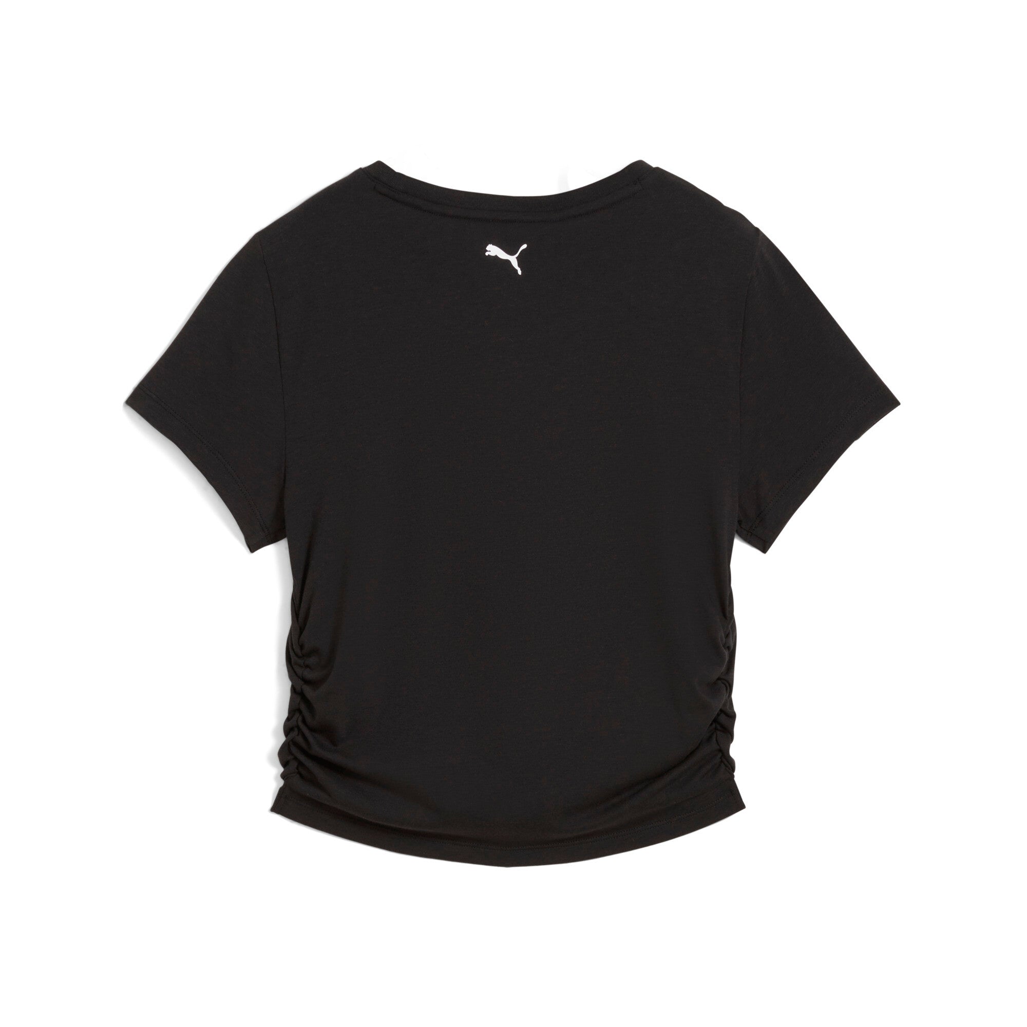 Puma tropical graphic fashion crop tee in black - Back View