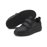 Puma courtflex v2 kids' trainers in black - Front View