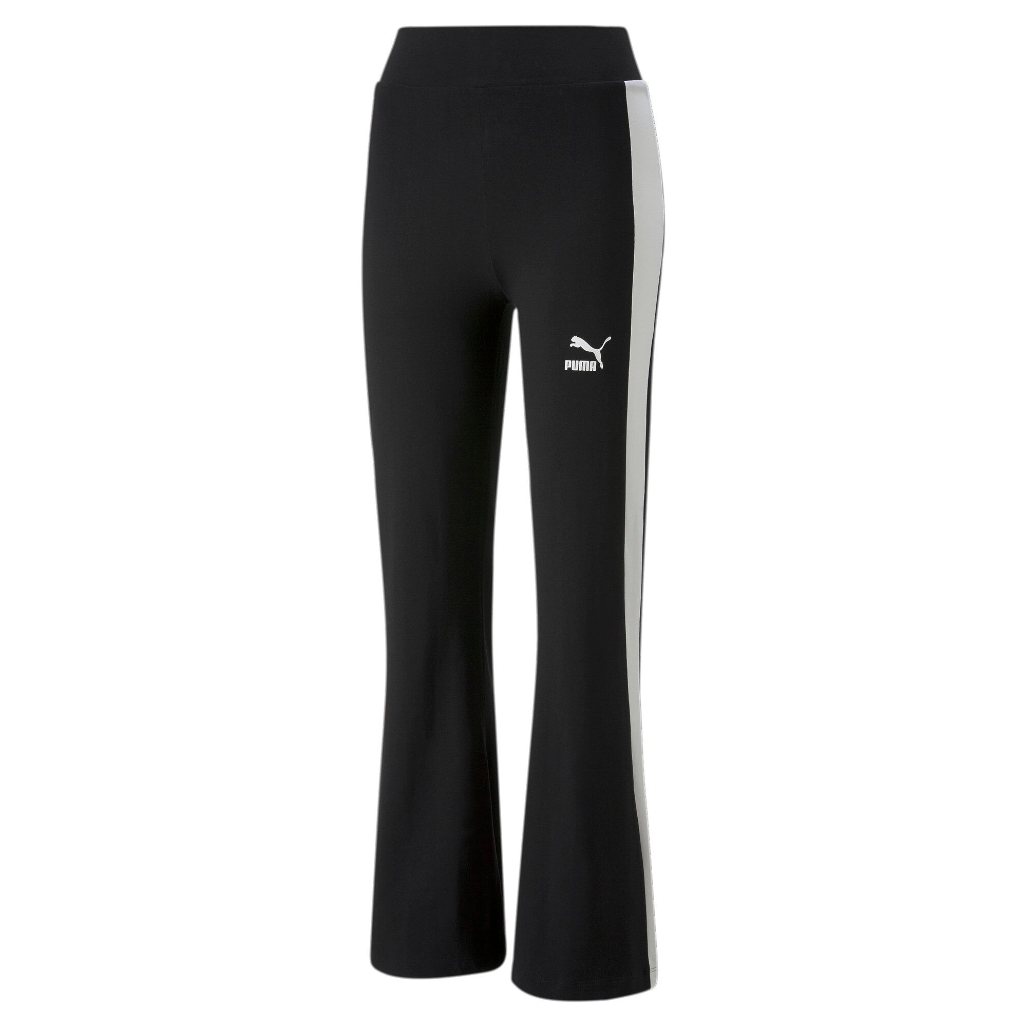 Puma T7 flared pants in black - Front View
