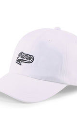 Puma script logo cap in black - Front View