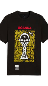 PUMA TotalEnergies CAF Africa Cup of Nations 2025 country tee in black and faster yellow - Front View