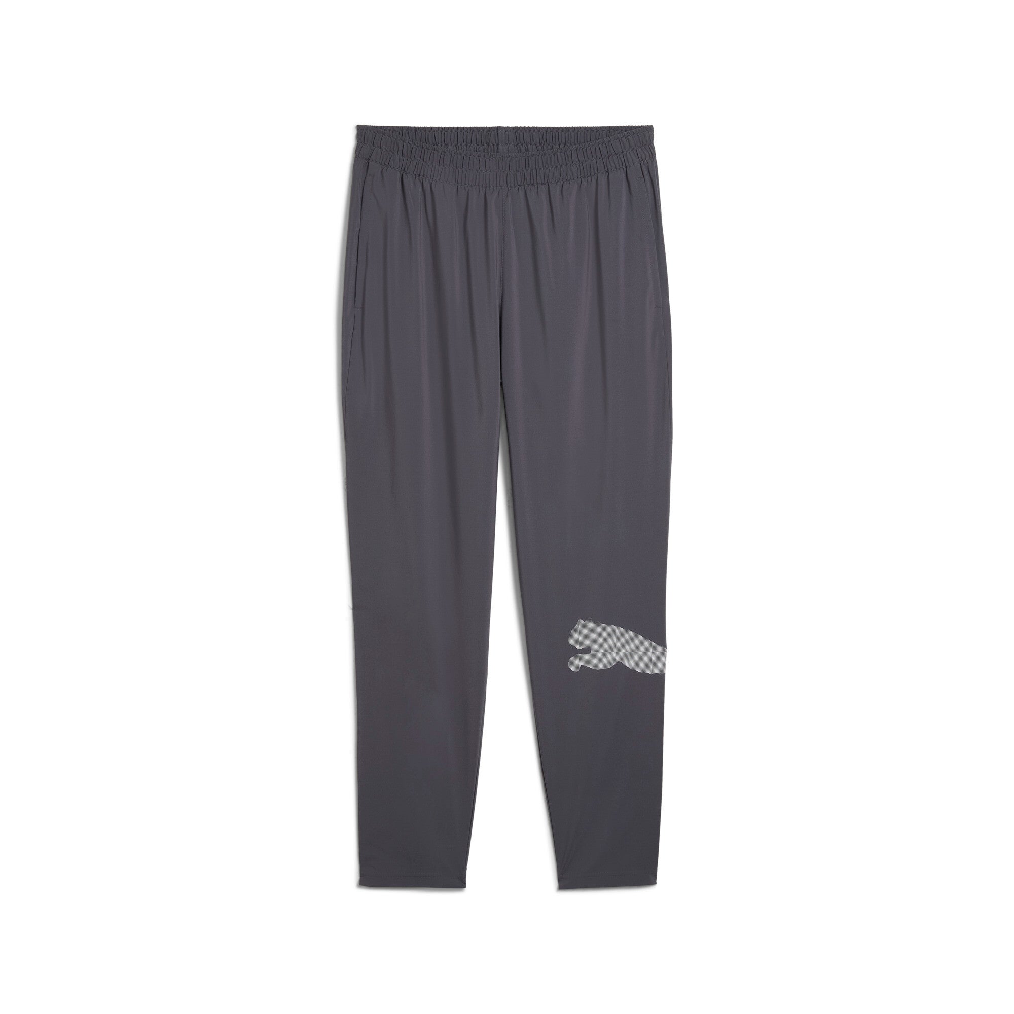 Puma train all day big logo woven pants in galactic gray - Front View