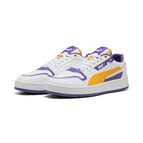 PUMA court classic street sneakers in white and yellow s