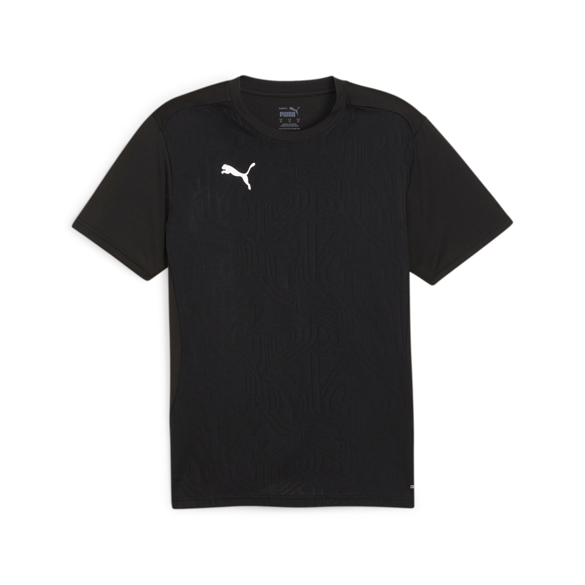 Puma teamFINAL football training jersey in black and silver - Front View